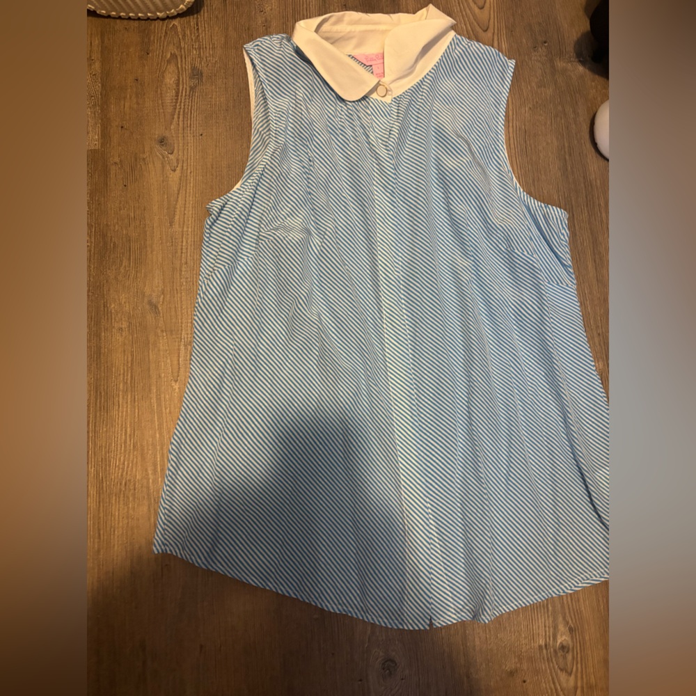 Lilly Pulitzer Striped Shirt in Light Blue and White